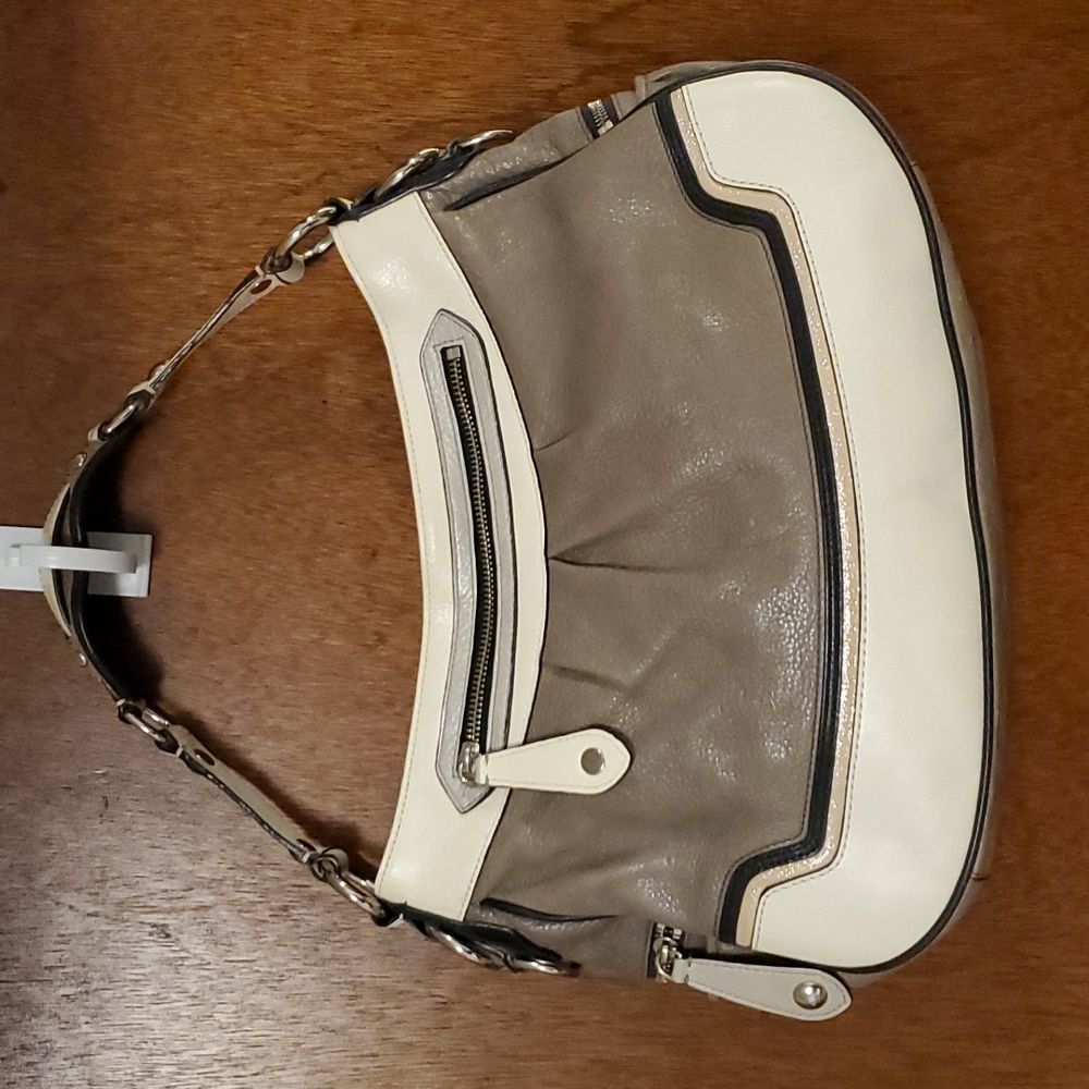 Coach Madison Leather Spectator Shoulder Bag Silver/Gray
